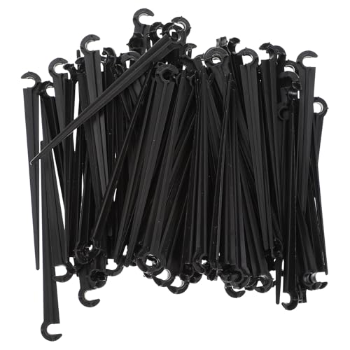 Toyvian 200個 灌漑用プラスチック支柱 耐久性ある固定杭でチューブをしっかり保持 省力化に役立低流量散水ライン用ガーデニングツール 温