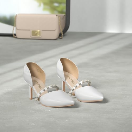 DREAM PAIRS Women's Closed Toe High Heels Stiletto Pointed Toe Strappy Pearl Elegant D'Orsay Dress Wedding Party Pumps Shoes2