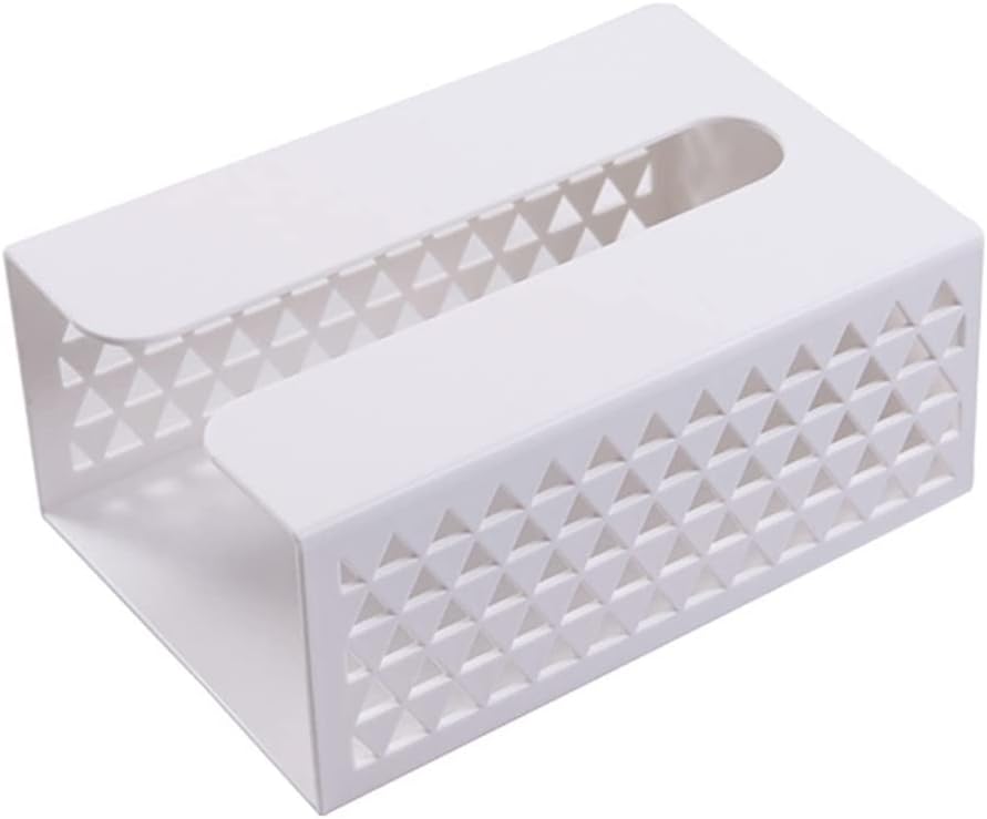 Living Room Household Tissue Box Desktop Removable Tissue Plastic Holder Punch-Free Hollow Napkin Organizer (Color : Yellow Size : 13.5 * 8.3 * 19.5cm) (White 13.5 * 8.3 * 19.5cm)