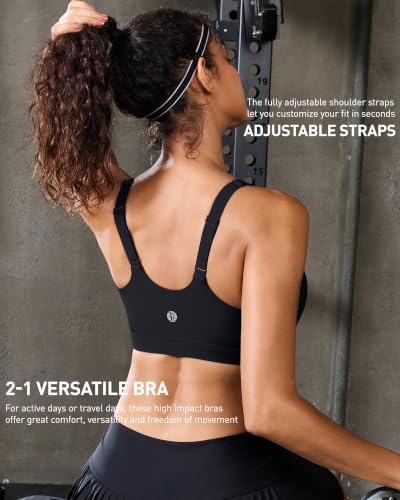 Image of RUNNING GIRL Adjustable Sports Bras for Women High Support,Full Coverage Molded Cup Sports Bra High Impact Workout Gym
