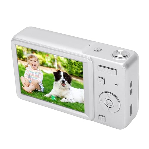Image of Digital Camera 4K HD 64MP Sliding Retro Video with 16X Zoom Auto Focus 2.8 Inch Screen for Travel Photography Students (Silver)