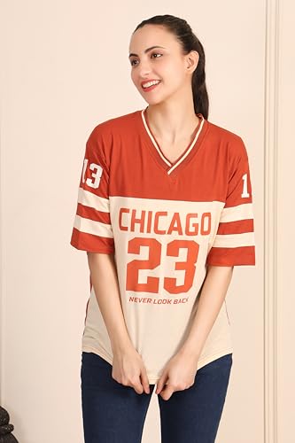 Image of BLACKSTEP Women Oversized Cotton Jersey Tshirt | Loose Fit Streetwear Casual Top | Drop Shoulder Longline T Shirt for Girls College Wear Travel Gym Daily Outfit