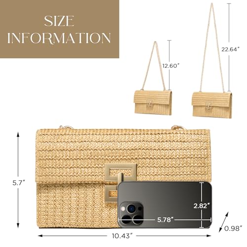 SWEETV CHUNLI Straw Purse Woven Beach Bag Summer Clutch Purse Boho Crossbody Bags for Women Small Raffia Shoulder Bag4