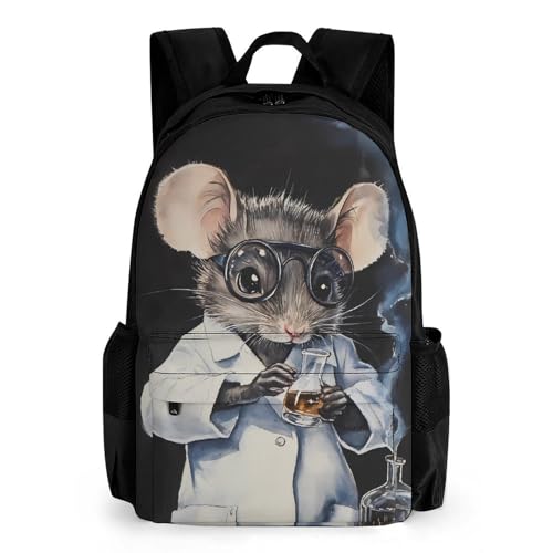 Lab Rat Travel Backpack Casual Daypack Shoulder Bag with Adjustable Shoulder Straps for Men Women