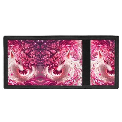 Kids Stylish Prints Trifold Wallet Teens Boys Girls Coin Case Lightweight Card Holder Moneybag Organizer,Rose Cherry Blossom and Fox2