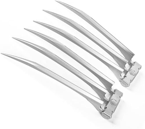 Griffes de loup, griffes anti-casse avec poignées en plastique pour adultes, griffes de loup pour déguisement d'Halloween, lot de 2, une paire argentée – vue 7