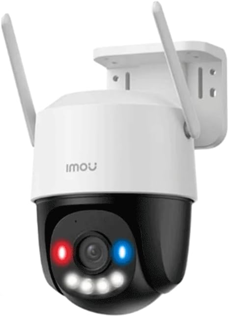 Imou Cruiser SE camera with red and blue warning lights activated.