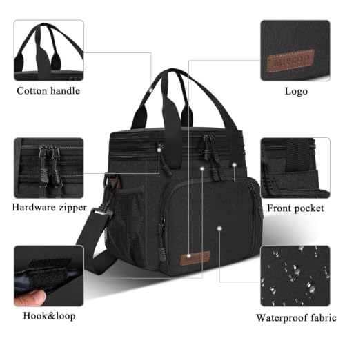 Image of MIYCOO Lunch Bag for Men & Women, Expandable Double Deck Lunch Box, 15L