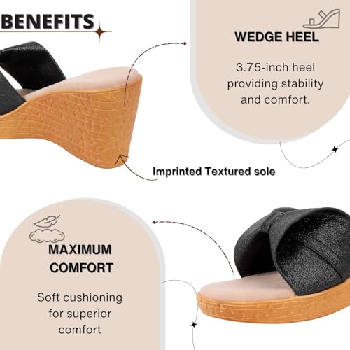 Image of TRASE Women's Fashion Sandals | Comfortable And Stylish Wedges For Women | Trendy And Stylish Sandals For Woman And Girls, Lightweight Wedges Heels
