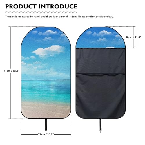 JOAIFO Blue Beach Style Towel Seat Cover Waterproof Seat Covers for Cars Trucks SUV Van,Washable Sweat Car Seat Towel Cover After Gym Swimming Yoga Outdoor by JOAIFO - Used condition - Image 7