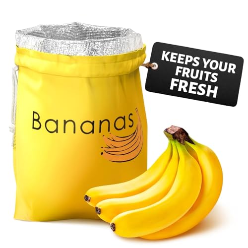 Nylon Banana Bag With Aluminum Lining And Quick Drawstring Closure - 13.8X10.6 In Reusable Banana Keeper For Freshness, Storage, And Prevent Ripening - Washable Material, Suitable For Home And Picnics