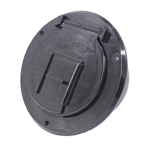X-Haibei Rv Trailer Camper Electric Power Cord Cable Hatch Round Fits 2-3/4 Inches Dia. Hole Flip Up Cover (Black) #TOP4