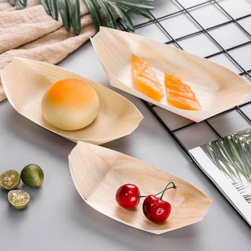 Platos desechables de madera para sushi FAVOMOTO 60 pcs miniatura 4