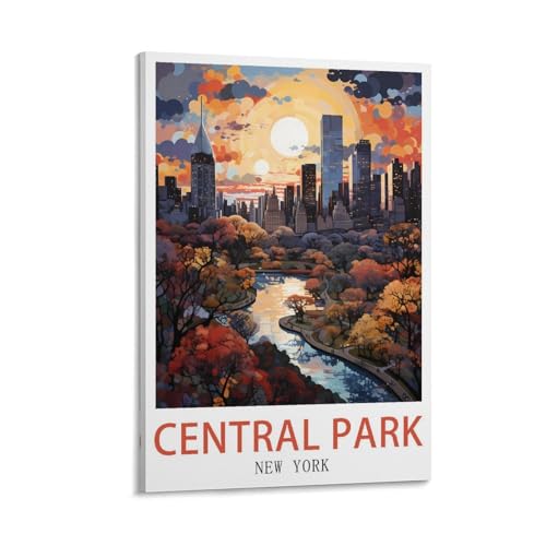 Central Park New York impression sur toile vintage pour sublimer votre salon cosy 30x45cm
