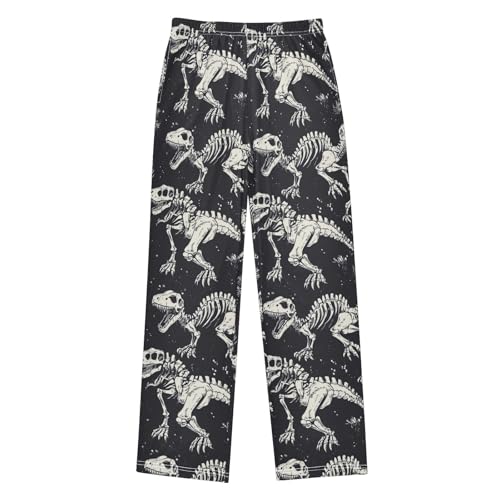 Pajama Bottoms, Dinosaur Skeletons Pattern Sleeping Pant Lounge Wear Pajamas Long Pants Sleepwear