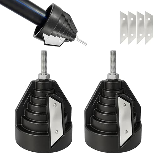 2 Stück Rohrentgrater Handentgrater Set: Kunststoffrohr Fasenwerkzeug für 20–63 mm PVC PP PE/PPR Rohre, Entgratungswerkzeug mit Ersatzklingen