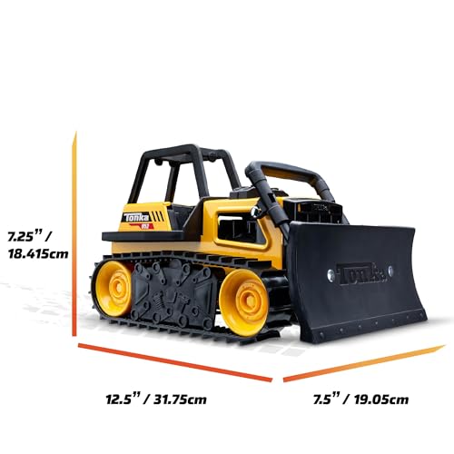 Tonka Steel Classics Bulldozer - Made with Steel & Sturdy Plastic, Yellow Toy Construction Truck, Boys and Girls, Kids, Toddlers, Ages 3+ - Image 6