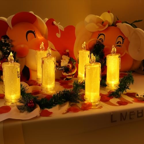 Image of HAIDOLIANG 4PCS White LED Candles (D:2.5 inch x H:7 inch),Flameless Pillar Candle,Battery Operated Candles /Fake Candle, Velas Artificiales para Decoracion for Valentine Wedding Ramadan Christmas Decorations