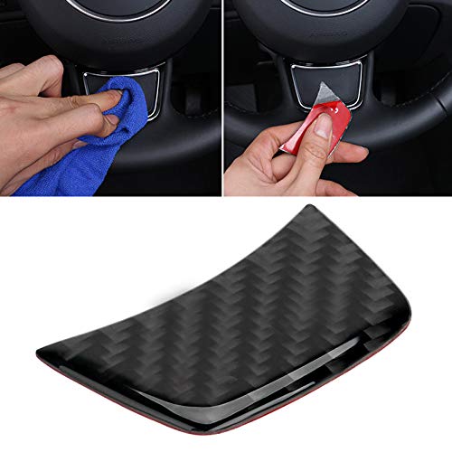 Wcnsxs Autocollant de Volant de Voiture en Fiber de Carbone, pour Audi Sline A6 C6 A6L A4L Q5 Q3 A3 Sline emblème Autocollant Tuning Accessoires intérieurs