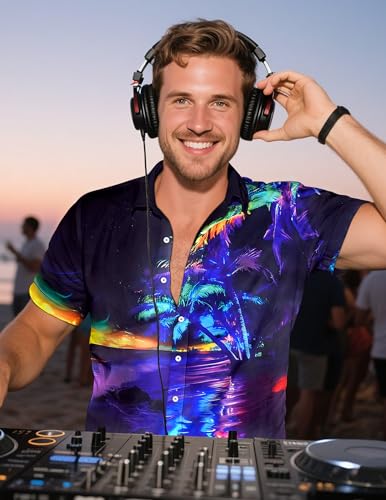 Men's Hawaiian Printed Short Sleeve Shirts Tropical Floral Button Down Aloha Holiday Shirt Vacation Casual Beach Clothings3