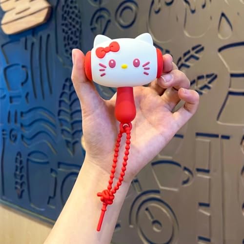 Image of SAJANI Cute Cartoon Hammer Choo Choo Keychain With Sound For Kids, Shake Left Right Musical Beep Hammer Toy, Soft Grip Cartoon Handheld Sensory Keychain For Babies & Toddlers