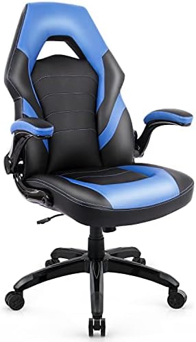 Gaming Chair Ergonomic Workplace Desk Chair Flip-up Armrest and Top Adjustable Seat Dwelling Work Laptop Chair Splicing PU Leather-based with Lumbar Again Help and Swivel Caster Blue Gaming Chair Ergonomic Workplace Desk Chair Flip-up Armrest and Top Adjustable Seat Dwelling Work Laptop Chair Splicing PU Leather-based with Lumbar Again Help and Swivel Caster Blue