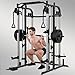 Royal Fitness Smith Machine Home Gym, Power Cage with LAT Pull Down System, Power Rack with Cable Crossover Machine, Workout Cage with Weight Bench…