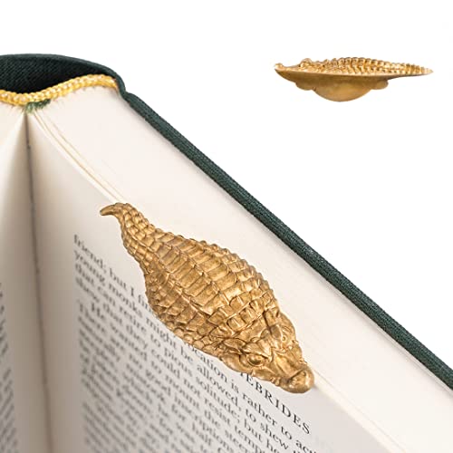 COPPERTIST.WU Messing Krokodil Lesezeichen 3D Kreatives Design Tier Lesezeichen Kinder und Studenten Schreibwaren, Lesegeschenke, Party Geschenke Cover