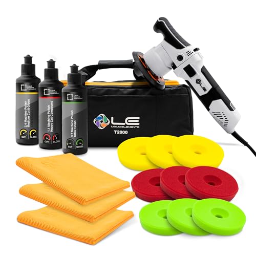 Liquid Elements – Auto Poliermaschine Set T2000 V4 + 3x3 Polierpads + 3x 250ml Politur + 3x Mikrofasertuch – Exzenter Poliermaschine 710W für Multi-Step Polierverfahren Liquid Elements – Auto Poliermaschine Set T2000 V4 + 3x3 Polierpads + 3x 250ml Politur + 3x Mikrofasertuch – Exzenter Poliermaschine 710W für Multi-Step Polierverfahren