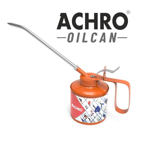 Image of ACHRO Oil Can 1 /2 Pint for Car and Bike, Lever Type Pump Body with 16 cm Nozzle (238ml, Fix And Flexible Spout).