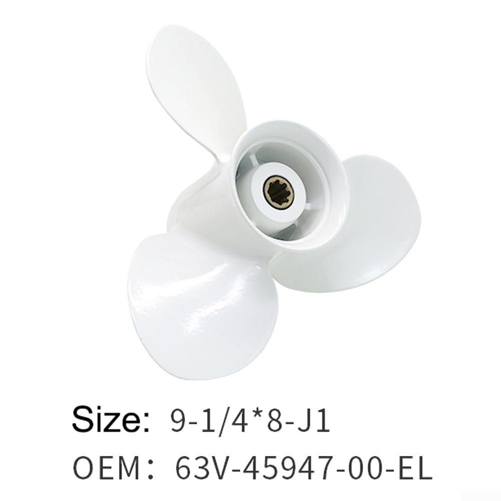 Besttoolifes Hélice fueraborda Yamaha 9.9-15, impulsor de aleación de aluminio 63V-45947-00-EL Hélice marina