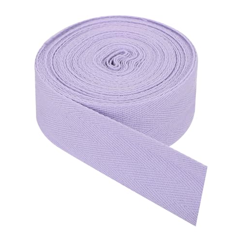 Ruban en coton sergé à chevrons violet clair 4cm x 9m pour couture et loisirs créatifs