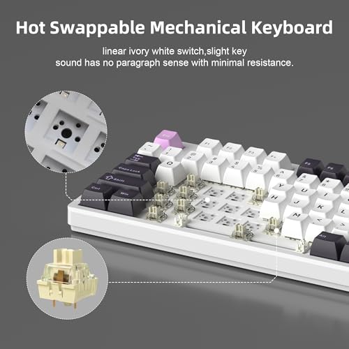 Image of MageGee LIGHT87 Wired Creamy Keyboard, 80% Gasket Hot Swappable RGB Backlit Gaming Mechanical Keyboards with 6-Layer Sound Dampening,PBT Keycaps NKRO for Win /Mac, Purple