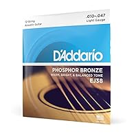CORROSION-RESISTANT, PRECISION WOUND – D’Addario Phosphor Bronze acoustic guitar strings are precision wound with phosphor bronze wrap wire, over a hexagonal high-carbon steel core. WARM, BALANCED TONE - Phosphor Bronze wrap wire provides tried-and-t...