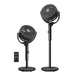 SONGMICS Ventilateur sur Pied Silencieux 20 dB, avec Télécommande, Circulateur d’Air Puissant, Oscillation 120°+135°, 15 Vitesses, Minuterie 15 h, 3 Modes, Hauteur Réglable, Noir d'Encre XFC002B1EU