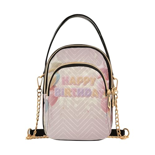 Birthday Patterns Shoulder Bags for Women Retro Classic Handbag Purse Small Purses with Chain
