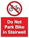 Schild Do Not Park Bike in Stairwell, 300 x 400 mm, A3P