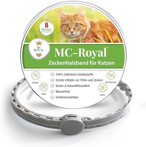 MC-Royal® Zeckenhalsband für Katzen [100% natürlichen Inhaltsstoffen &...