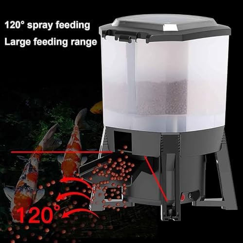 Mangiatoia automatica per pesci con timer, dispenser elettrico per acquario, copertura di alimentazione a 120°, ideale per serbatoi d'acqua dolce e salata, manutenzione