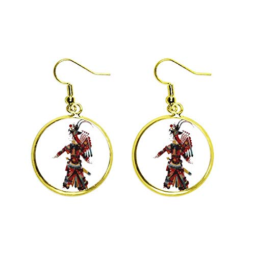 Pendientes dorados de la ópera china, joyería artesanal fina con caída elegante