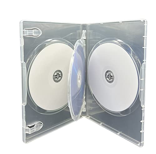 5 x 3 Disc CD DVD Blu Ray Disc Clear Cases for Holding 3 Discs. 14 mm Spine Cases With Outer Sleeve For Inlay Artwork. Replacement Cases Same Used By Major Film Studios - Image 3