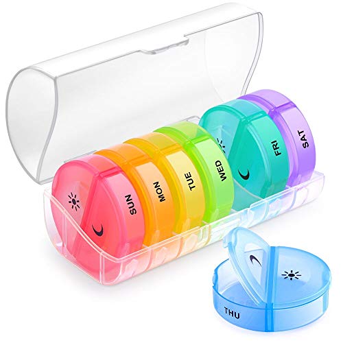 DANYING Large Pill Organizer 2 Times a Day, Weekly Pill Box, AM PM