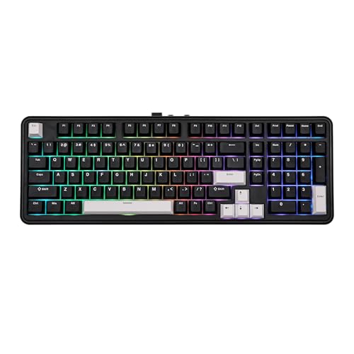 EPOMAKER TH99 Tri-Mode Wireless Mechanical Keyboard with 8000mAh Battery, Hot Swappable Custom RGB Gaming Keyboard with Numpad, Gasket Creamy for PC/Mac/Office (Black, Sea Salt Silent)