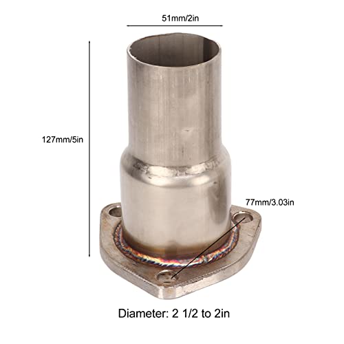 Durchmesser ca. 2 1/2 bis 2 Zoll 3-Schrauben-Auspuff-Reduzierer, Header-Reduzierer-Kollektor-Auspuffrohr-Adapter-Flansch-Reduzierer-Kit Auspuffanlagen-Zubehör Stahl Für Automobile