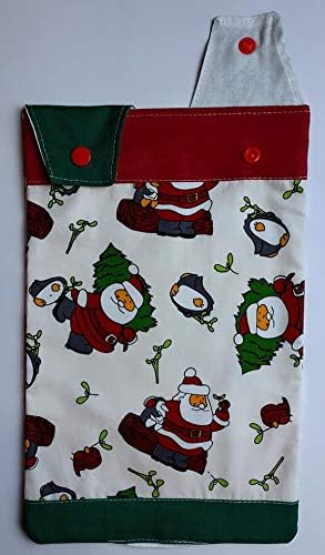 Catheter Leg Bag Holder. Drainage Bag Cover. Cotton. Santa & Pine Tree, Multicoloured, For the catheter bag of 500ml-900ml capacity