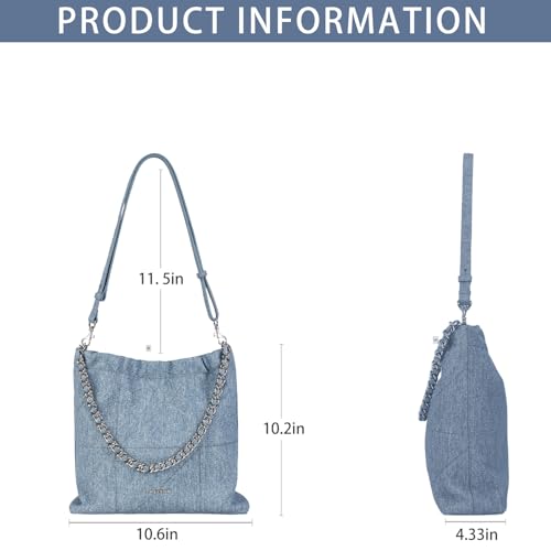 Image of LA FESTIN Split Leather Shoulder Bag for Women with Adjustable Strap, Chain Detail, Elegant Women's Crossbody Handbags