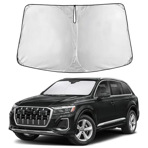 Image of Autovir Windshield Sun Shade Fit for 2016-2024 2025 2026 Audi Q7 Sunshade, Front Car Window Shades Sun Visor, Blocks UV Rays & Heat, Car Accessories