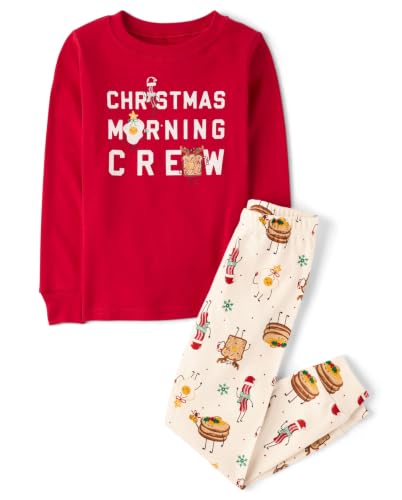 Image of The Children's Place Family Matching Holiday Long Sleeve Pajama Sets, Cotton
