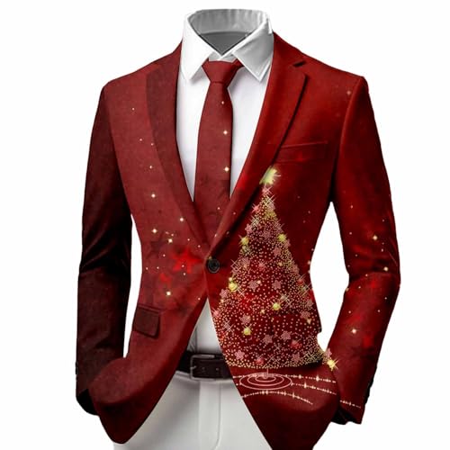 Genérico Cazadora Calefactable Niño - Elegante Chaqueta Estampada Infantil para Eventos Navideños Y Familiares con Diseño Cómodo Y Moderno para Niños