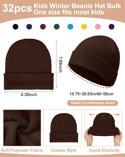 Image of JaGely 64 Pcs Kids Hats and Gloves Bulk Winter Beanies Hat Gloves for Toddler Boys Girls School Donation Wholesale